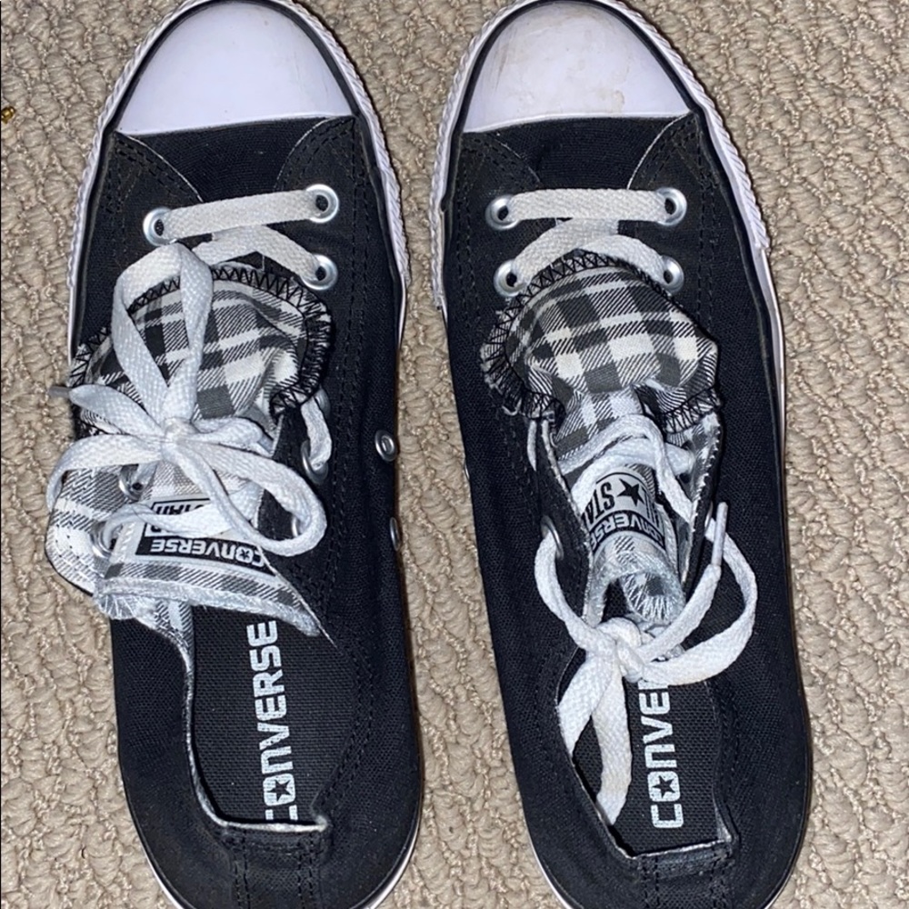 Black and white checkered converse